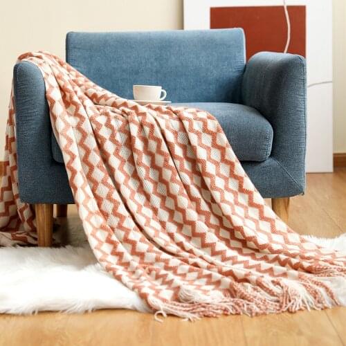 Tassel Knitted Sofa Cover Bed End Towel Blanket Summer Office Air Conditioning Nap Close-fitting And Soft Blankets