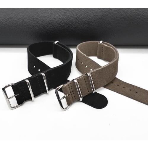 High Quality Watch Band Zulu Leather Strap 20mm 22mm Black Brown Watchbands For Women Men Watch Strap Bracelet Watch Accessories