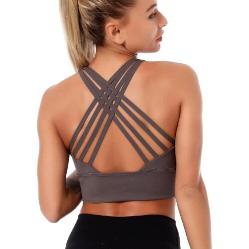 High Stretch Push Up Running Sports Bra Gym Clothing Female Fitness Bras Vest Training Workout Sports Tank Tops Plus Size Summer