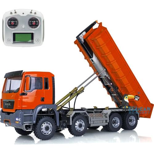 1/14 LESU MAN TGS 8*8 Hydraulic Dumper RC Truck Roll On/Off Tipper Radio Motor THZH0185-SMT3