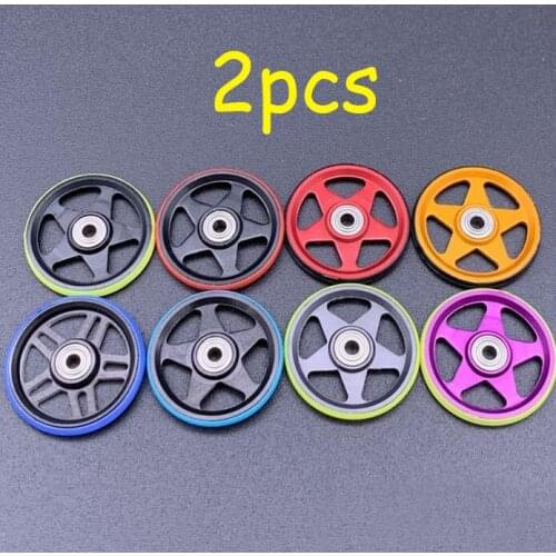 2 Pieces(1 Pair) 19mm Aluminum Rollers w/Plastic Ring Anodic Dyeing Guide Wheels For Tamiya Mini 4WD Racing Car Model 95438/9539