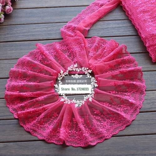 3yards/lot Exquisite roses red embroidery lace sofa/curtain/clothing accessories clothing fabric width width 14cm SC289