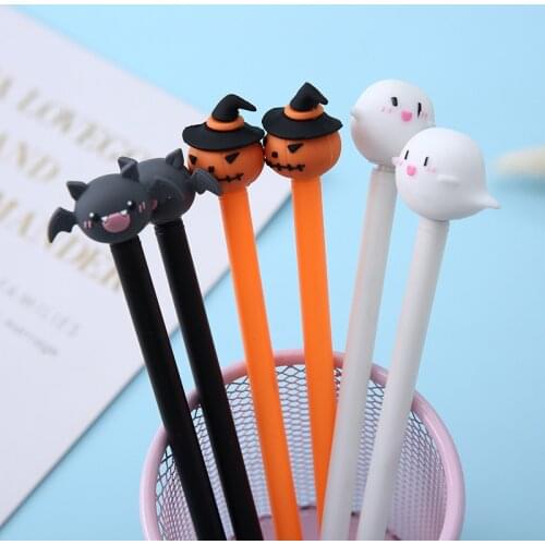 36PCS is one box Korea Stationery New Creative Halloween Plastic Cartoon Gel Pens Wholesale Kawaii School Supplies