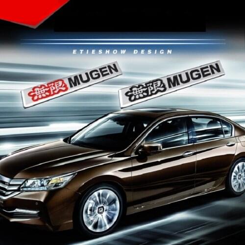 3D Aluminum Mugen Emblem Chrome Logo Rear Badge Car Trunk Sticker Car Styling for Honda Civic Accord CRV Fit and so on