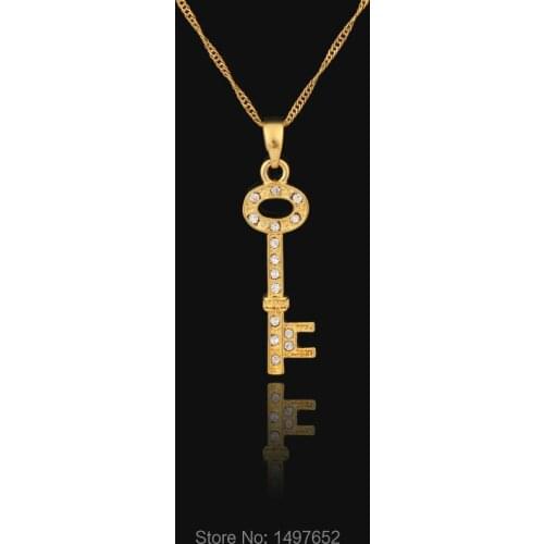 Allah key Pendant Gold Color Charm Pendants & Necklaces Muslim Islam for Women Girls Men Free shipping