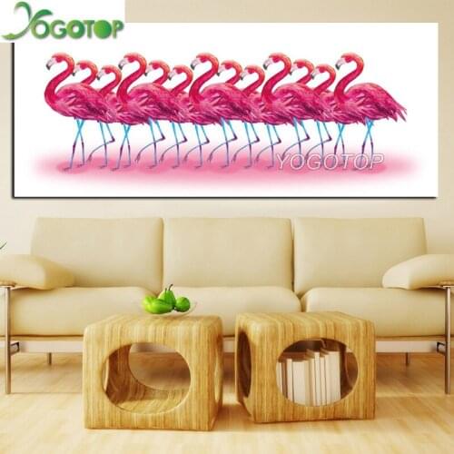 YOGOTOP large diy 5d diamond painting flamingo animals mosaic rhinestone cross stitch wall art full drill embroidery sale YY1153