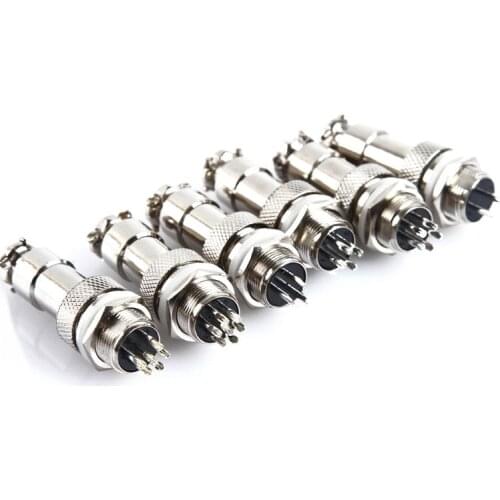 Free Shipping 1Set 7/16" GX12 2 3 4 5 6 7 Pin Male Female 12mm M12 Wire Panel Circular Aviation Connector Socket Plug DF12 M12