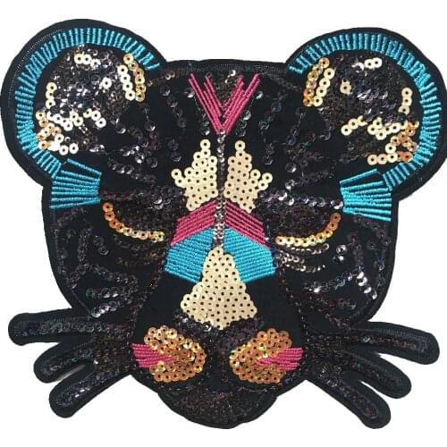 Sequins Leopard Patches for Clothes DIY Decal Accessories Sew Applique Embroidery Paillette Patch Sewing Repair Handmade Badge