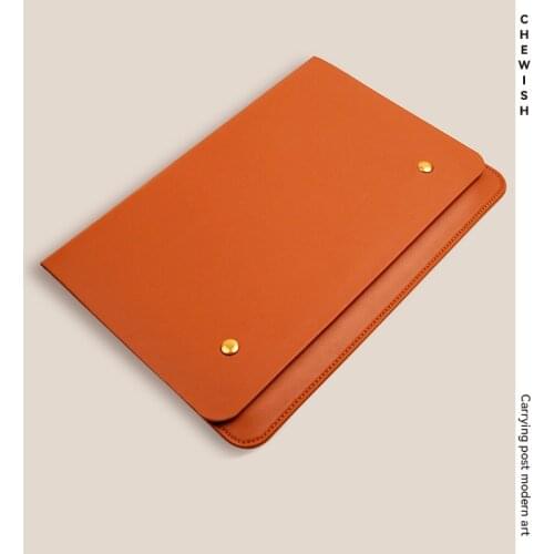 Chewish Macbook Laptop Sleeve for Mac Pro Air 13/15/16 PU Leather Computer Bag