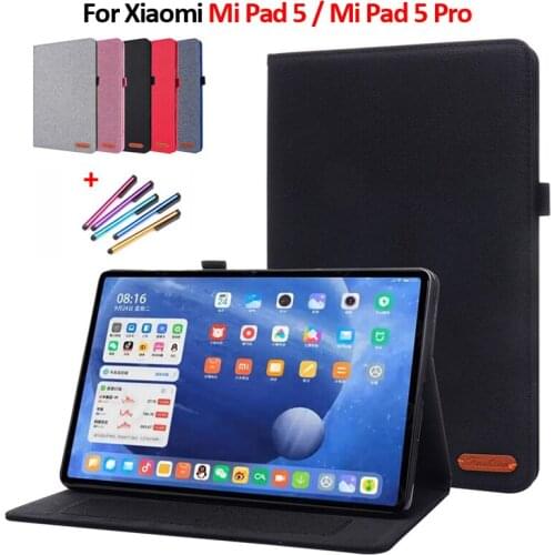 For Xiaomi Mi Pad 5 Pro Case 11" Cowboy Flip Cover Funda For Mi Pad 5 Mipad 5 Pro Tablet Case Coque Capa + Stylus pen