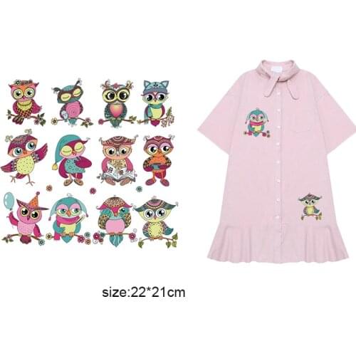 Cartoon Animal Children Patches Hot Heat Transfer Cloth Printing Sticker DIY Iron On Clothing Bag Shoes Customization Logo