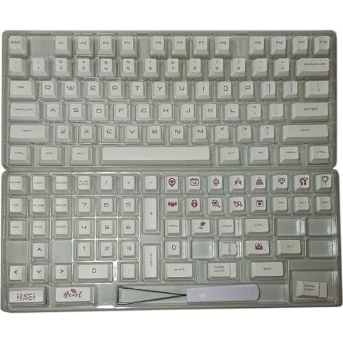 134pcs PBT Keycaps Cherry Profile DYE-SUB Keycap for cherry MX Switch Mechanical Keyboard Violet on Cream Theme Keycap