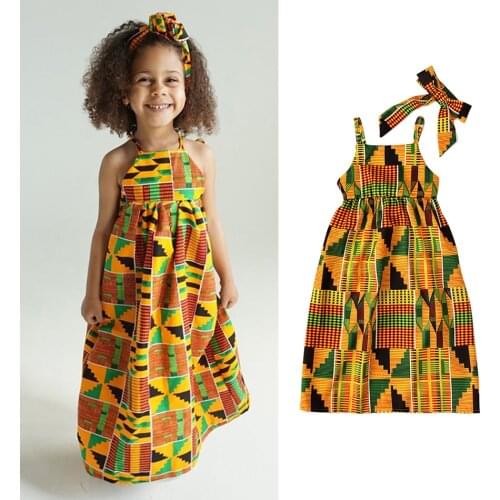 Summer Girls Dress Sleeveless Floral Boho Maxi Dresses Ruffles Backless Beachwear Sundress Clothes for 18M-6Yrs Children JYF