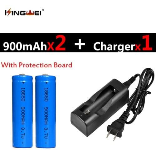 Hot! 2Pcs 18650 Batteries 3.7v With Protection Borad 900mah Rechargeable Li-ion Battery+1pc NK-803C 18650 Charger US/EU Plug