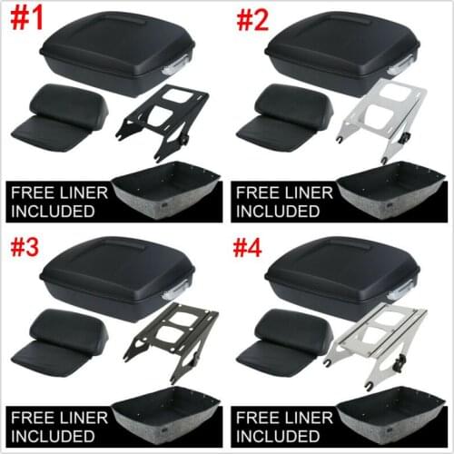 Motorcycle Matte Black Chopped Pack Trunk Razor Backrest Rack For Harley Tour Pak Touring Road Electra Street Glide 14-Up