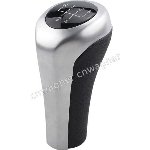 Matte 5 6 speed Gear Shift Knob For BMW 1 3 5 7 Series E87 E90 E91 F20 PU Leather With Red Part