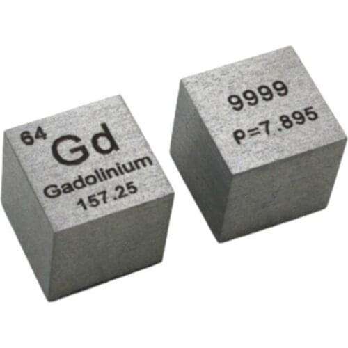 Gadolinium Metal 10mm Density Cube 99.99% Pure for Element Collection