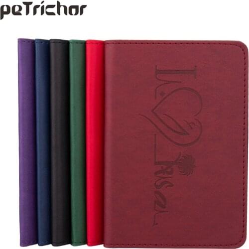 Petrichor Fashion PU Leather Passport Cover Id Business Card Case Women Man Travel Passport Holder Wallets For Credit Cards