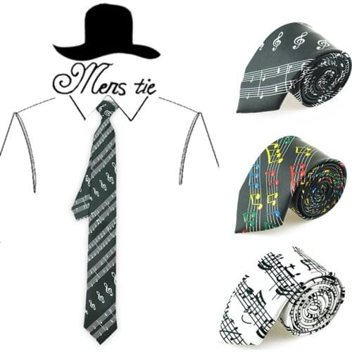 Mens necktie Ties For Men 2 inch wide "music notes and Spectral line" classic party Formal Dress Gift Wedding Shirts Cravat