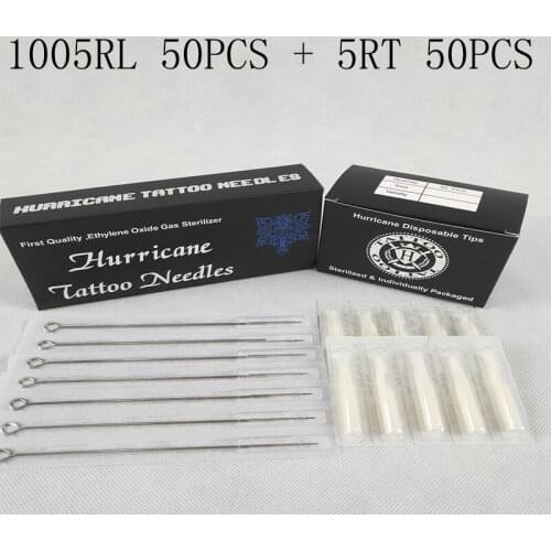 Tattoo Tips and Needles (5RL+5RT) 50pcs tattoo needles 5rl and 50pcs Matched Tattoo Tips 5rt tattoo kit free shipping