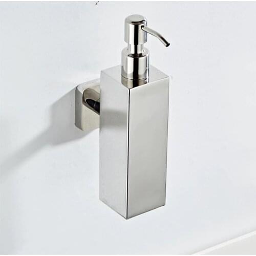 304 Stainless Steel Soap Dispenser Wall Mount Manual Liquid Soap Dispenser Shampoo Dispenser for Kitchen and Bathroom