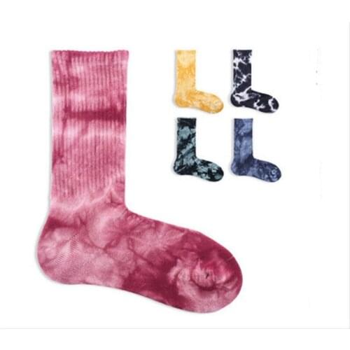 25 Colors Tie Dyeing Men Women Ankle Athletic Socks Novelty Tie Dye Print Cotton Crew Tube Socks for Daily Wear Women Men Socks
