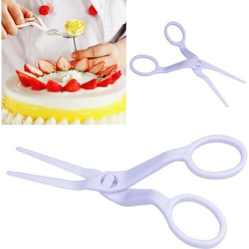 New Design cake Tool Plastic Scissors for cream flower transfer Fondant cake decorations flower Lifter Cake Edge tool Accessory