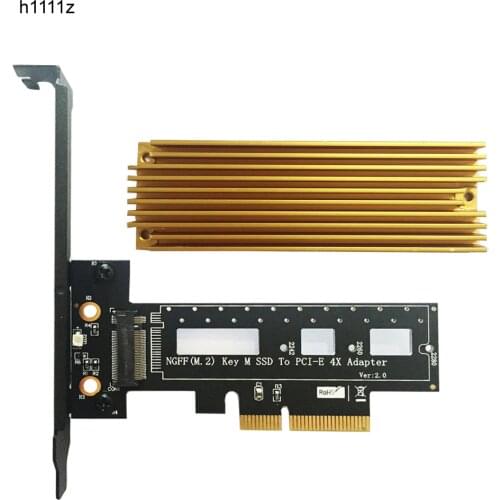 PCI Express 3.0 X4 to M.2 NVMe AHCI SSD M Key Connector Full Speed PCI E Riser Card Adapter Supports 2242 2260 2280 Size M2 SSD