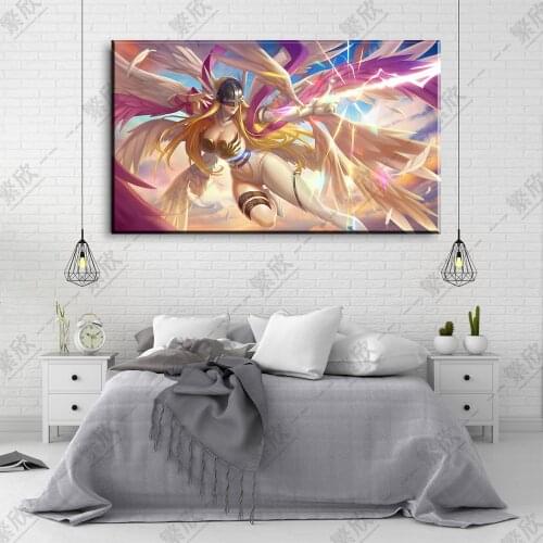 Digimon Adventure Tri Angewomon Anime Silk Poster Print Pictures For Living Room Decor Great Gift Art Canvas Paintings for Wall