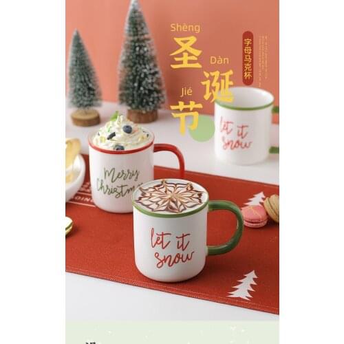 Christmas mugs large-capacity Nordic ins ceramic cups home creative coffee cups lovers cups cute coffee mugs and cups