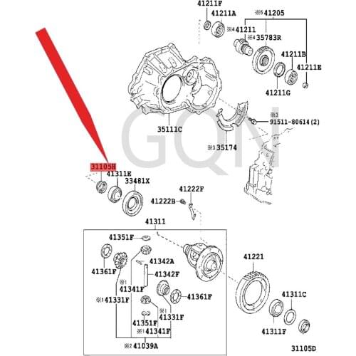 Oil seal (for transmission axle housing) 2007-Toy ota SCI ONX DCO ROL LAI STM ATR IXV ER SO half shaft oil seal (self-wave).L