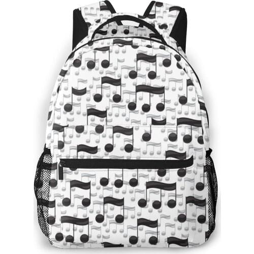 School Bags for Teenagers Boys School Bag Boy Black Music Notes On White Background Students Book Satchels