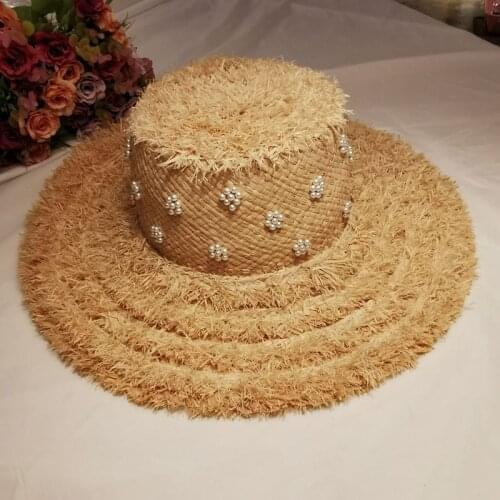 Straw hat Female Fashion Beach Raffia Sun Hats For Women Summer Flat UV Hats Tea Party Caps Holiday Womens summer sundresses