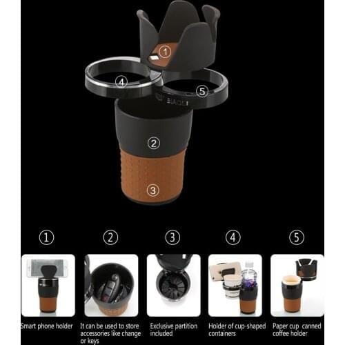 Car-styling for Coins Keys Phone Stand Universal Auto Sunglasses Drink Cup Holder Car Organizer Multi Function Car Phone Holder