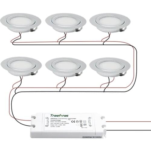 Stainless Steel 3W 12V 24V 14mm Slim Mini LED Downlight Lights+ Ultra-thin 100-240V Driver Adapter Kitchen Dining Lighting