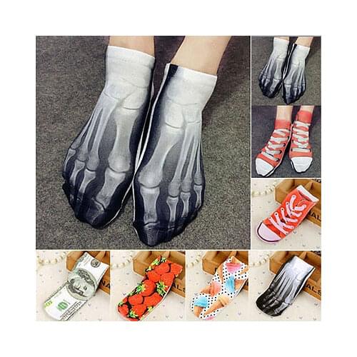 Unisex Women Men 3D Printed Socks Retro Cotton Vintage Animal Casual Funny Novelty Low Cut Ankle Sock