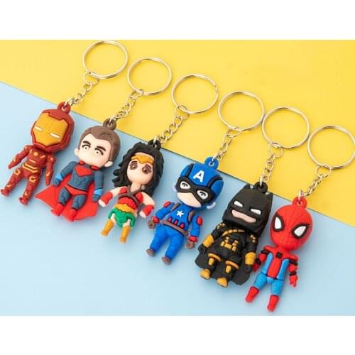 Marvel Super Man Batman Iron Keychain Fashion Accessory Model Anime Figures Favorites Collect Ornaments
