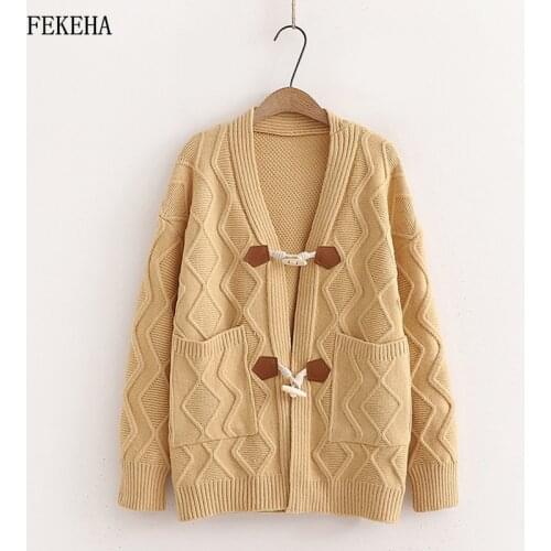 Autumn Sweater Cardigan Women Knitwear Long Sleeve Loose Lady Jumper Knitted Outwear Lazy Style