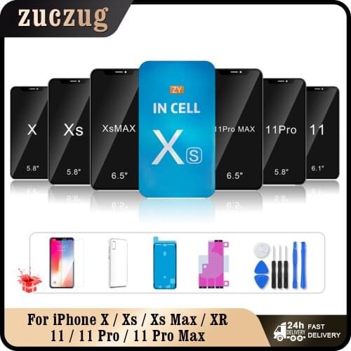 ZY Incell For iPhone X Xs Max LCD Display Touch Screen Digitizer Assembly No Dead Pixel For iPhone 11 Pro Max