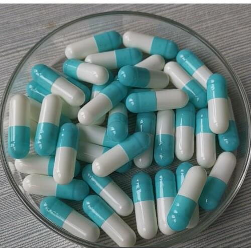 0# 5,000pcs!Light Blue- White Colored Empty Gelatin Capsule,Gelatine Hollow Capsules (joined or seperated capsule available!)