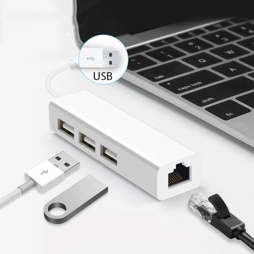 10/100Mbps USB-C Ethernet USB to RJ45 Lan Network Card Ethernet Adapter for Mac iOS Laptop PC Windows RTL8152 USB2.0 Type C Hub