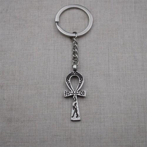 10pcs Egyptian Crucifix Ankh Life Symbol Pendant Keychain Faith Jewelry Amulet