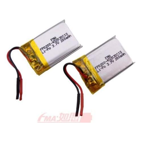 2Pcs Li-po 452030 3.7V 200MAH High-Power 45C Model Toy Plane Battery w/PCM
