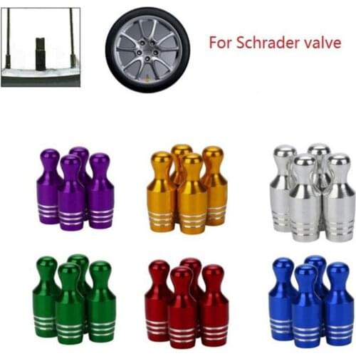 4pcs Multi-Color Anodized Machined Bicycle Tire Valve Caps Dust Proof America