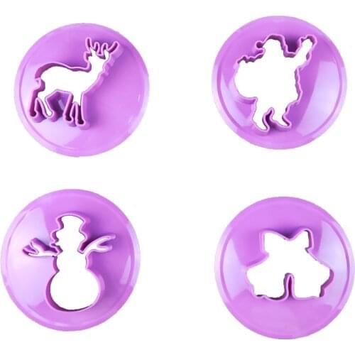 4Pcs/Set Santa Claus Elk Snowman Bell Cake Mold Baking Tools Kitchen Cooking Bakeware Maker Christmas DIY Decorating Supplies