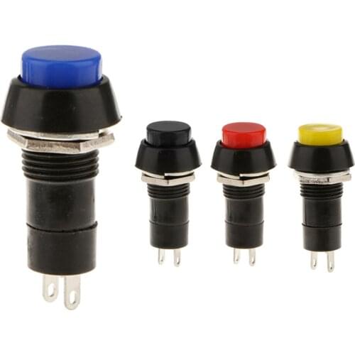 4 Pieces Yellow Blue Red Black Car Boat Momentary Push Button Horn Switch