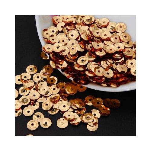 50g(1650pcs) 8mm Cup Sequins for Craft Silver-based Embossing Gold