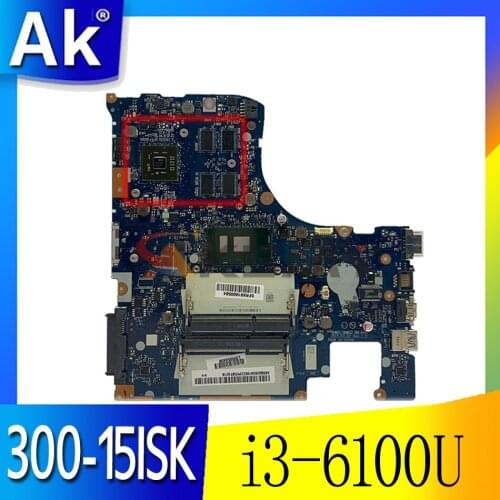 Akemy BMWQ1 BMWQ2 NM-A481 For lenovo ideapad 300-15ISK Laptop motherboard SR2EU i3-6100U Radeon R5 M330 Main board works
