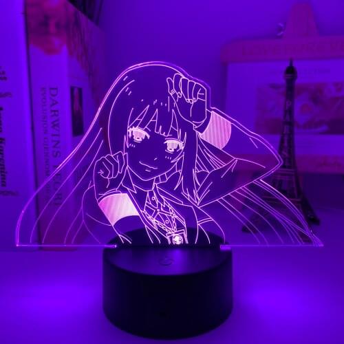 Anime Lamp Yumeko Jabami From Kakegurui Compulsive Gambler Gift for Bedroom Decor Nightlight Cute Japanese Waifu Led Night Light