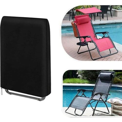 Black Folding Chair Cover Sun Lounger Cover Waterproof Dinning Chair Covers Dustproof Cloth Home Textile 71*110cm